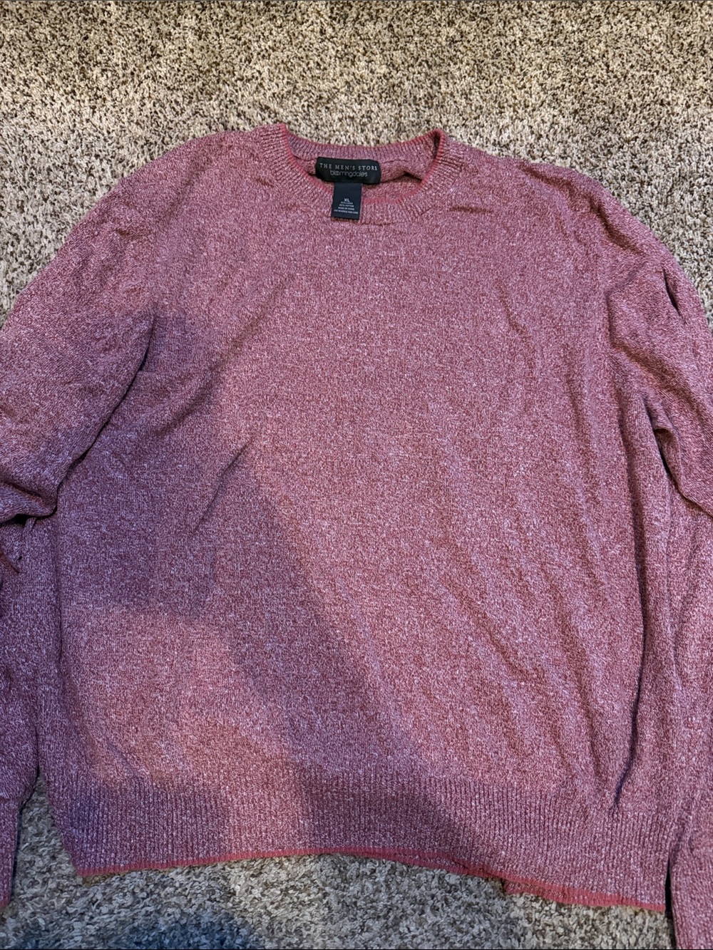 Bloomingdale's Men’s Crewneck Sweater — Dusty Rose Heather
